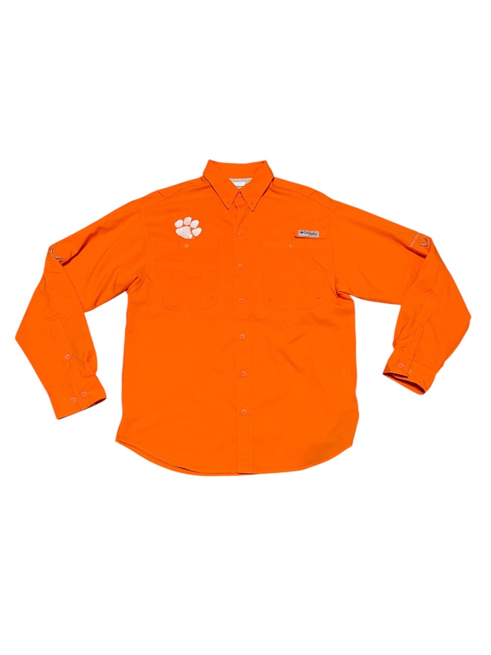Men's Columbia PFG Clemson Tigers Vented Fishing Shirt Size Small